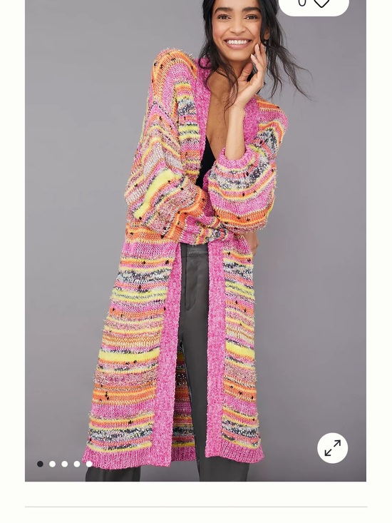 Anthropologie Sweaters - Anthropologie Pink Multi-Color Long Open Cardigan Juliette